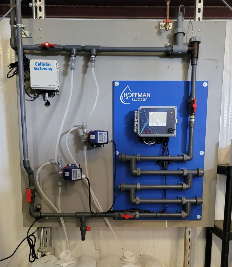Water treatment control panel on a cooling and steam system serviced by Hoffman Water