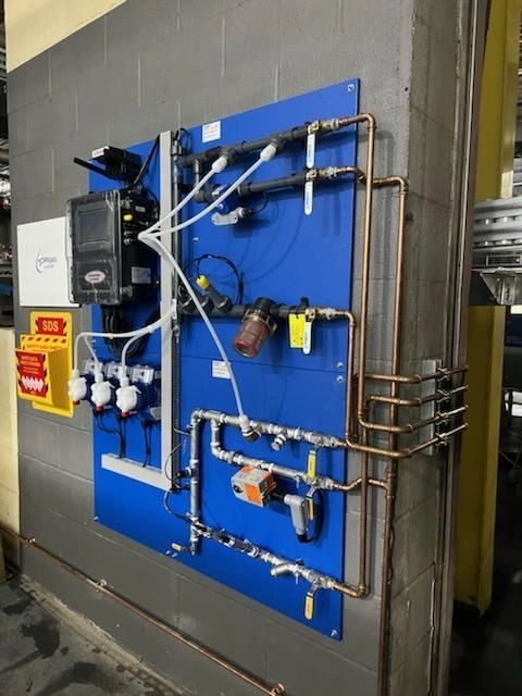 Food and beverage pasteurizer treatment panel built by Hoffman Water with AP Tech and Advantage Controls