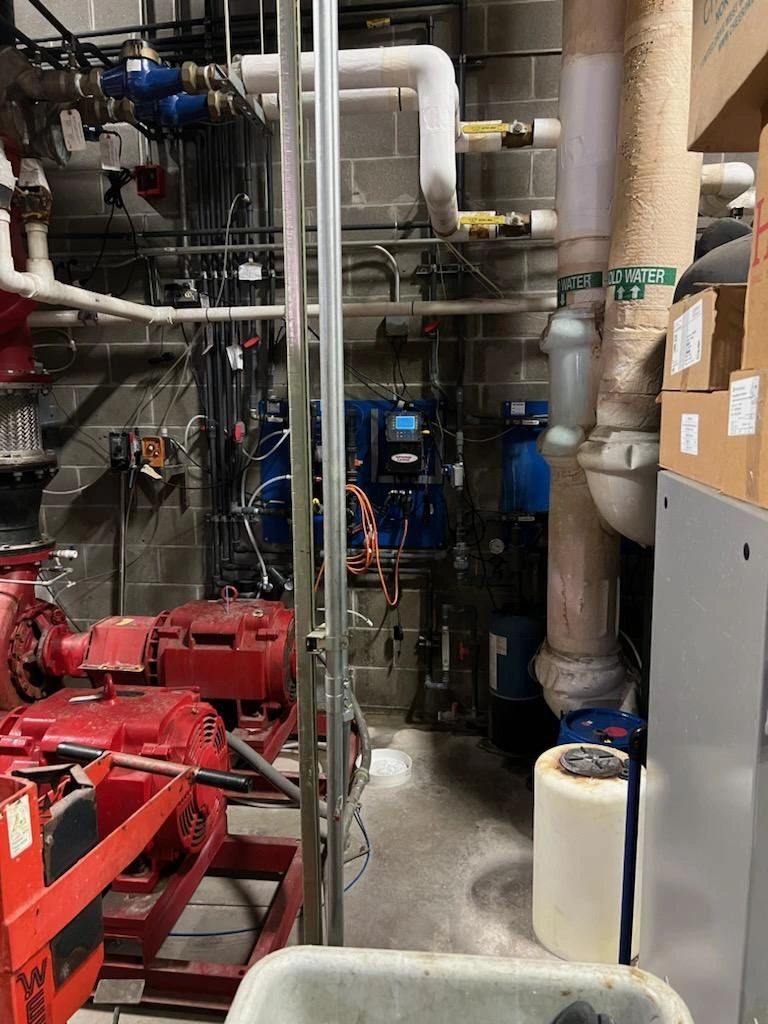 Industrial plant water treatment room, Hoffman Water